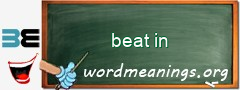 WordMeaning blackboard for beat in